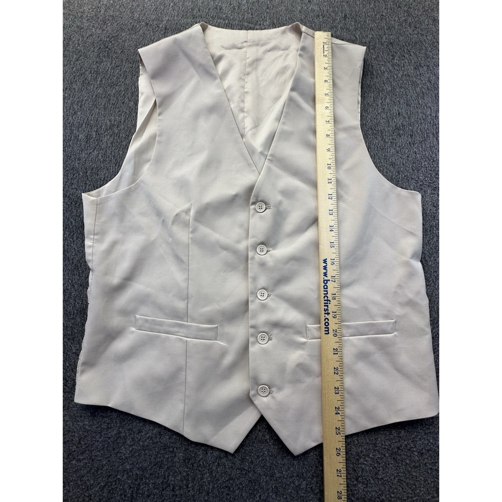 Braveman Vest‎ Mens 40R 34W Beige M300 Adjustable Back Lined Buttons Suit Formal - Picture 3 of 14